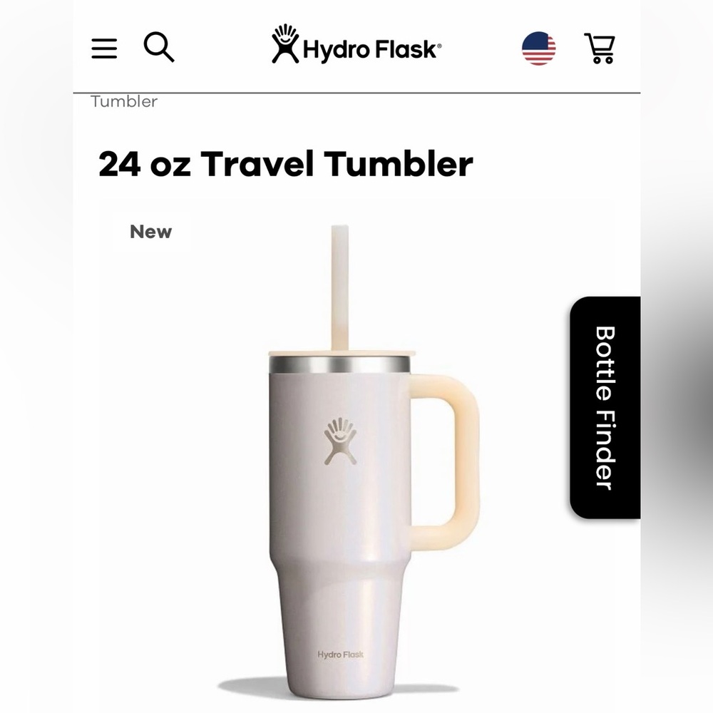 24 oz Hydroflask Travel Tumbler - Glimmer Cream color